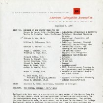 Memo to the Members of the Survey Team for CCO from Lawrence W. Mills