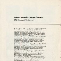 Current Research: Abstracts from the 1963 Research Conference