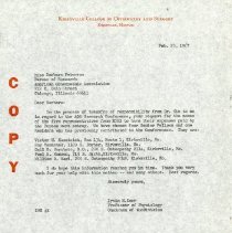 Letter to Barbara Peterson from Irvin M. Korr