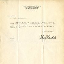 Letter to Louisa Burns from George T. Leeds