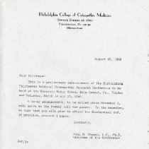 Letter to Colleagues from Paul H. Thomas