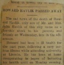 Howard Havlik Passed Away