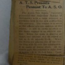 A. T. S. Presents Pennant to A. S. O.