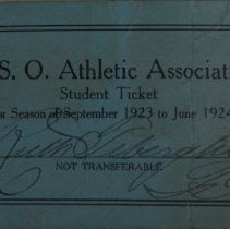 A. S. O. Athletic Association Student Ticket