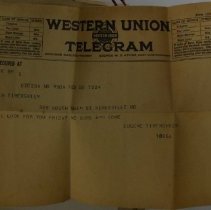 Telegram from Eugene Tiberghien to Ruth Tiberghien