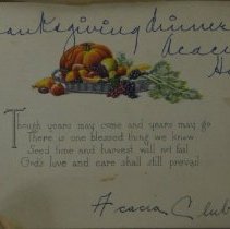 Thanksgiving Card from the Thanksgiving Dinner at Acacia House