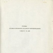 Program for American Osteopathic College of Anesthesiologists Meeting