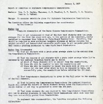 Report of Committee on Sophomore Comprehensive Examination