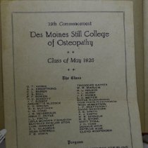 29th Commencement Des Moines Still College of Osteopathy Class of May 1926