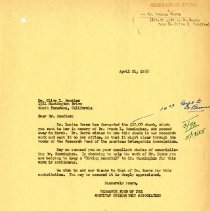 Letter to Olive I. Bondies from the American Osteopathic Association