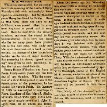 H. B. Whitefoot Dead