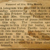 Funeral of Mrs. Ella Moody