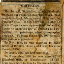 Obituary of John B. Whitefoot