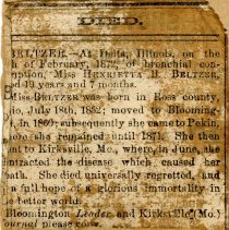 Died - Obituary of Henrietta B. Beltzer