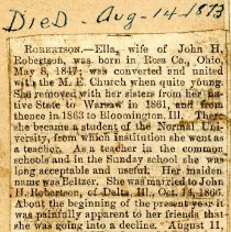 Obituary of Ella Robertson