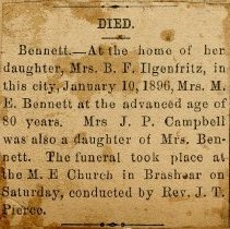 Died - Obituary of Marion E. Bennett