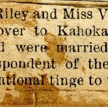 Marriage Announcement of Henry Riley and Viola Gruendyke