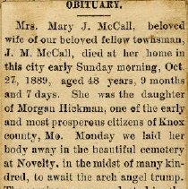 Obituary of Mary J. McCall
