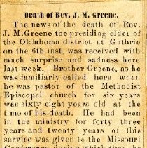 Death of Rev. J. M. Greene