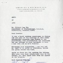 Letter to Elliott Lee Hix from Charles S. Wyckoff