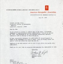 Letter to Elliott Lee Hix from Andrea M. Dzik