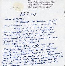 Letter to Elliott Hix form Kim