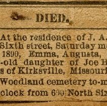 Died - Obituary of Emma Augusta Nichols