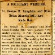A Brilliant Wedding. Dr. George M. Laughlin and Miss Helen Blanche Still Ar