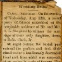 Wedding Bells - Wedding Announcement of Anna Shepherd to Robert Clark Jr.