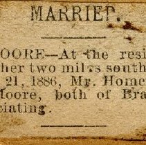 Married - Wedding announcement for Homer Conkle and Effie Moore