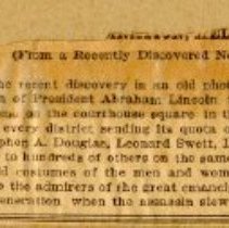 Article Concerning a Newly Discovered Photographic Negative of an Indignati