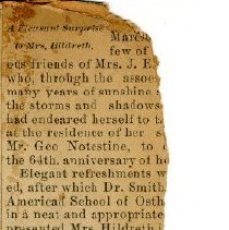 Pleasant Surprise To Mrs. Hildreth