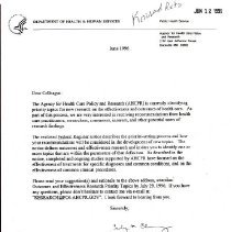 Letter to Colleague from Carolyn Clancy