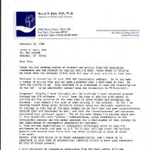 Correspondence between Irvin Korr and Hollis King