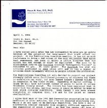 Letter to Irvin Korr from Hollis King