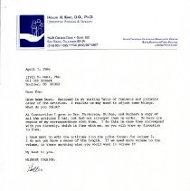 Letter to Irvin Korr from Hollis King
