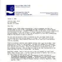 Letter to Irvin Korr from Hollis King