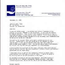 Letter to Irvin Korr from Hollis King