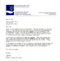 Letter to Irvin Korr from Hollis King
