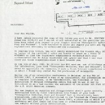 Letter to Georgia Walters from Raymond Richard