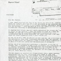 Letter to Georgia Walters from Raymond Richard