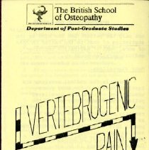 British School of Osteopathy Vertebrogenic Pain Handbill