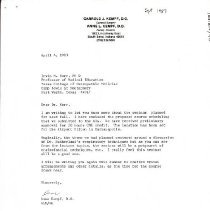 Correspondence between Anne Kempf and Irvin Korr