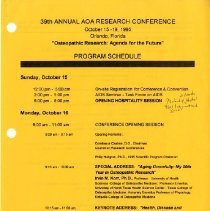 39th Annual AOA Research Conference Program