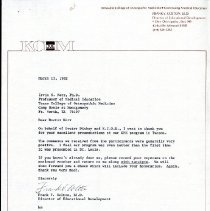Letter to Irvin Korr from Frank Colton