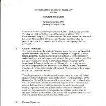 Osteopathic Clinical Skills IV Course Syllabus