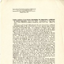 Further Analysis of the Factors Determining the Temperature Coefficients of