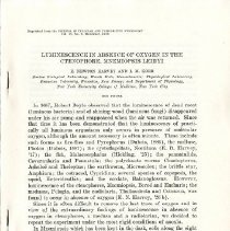 Luminescence in Absence of Oxygen in the Ctenophore, Mnemiopsis Leidyi