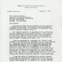 Letter to Barbara Peterson from Elliott Lee Hix