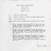 Inter-Office Memo to KCOM Faculty from Dennis G. Waller